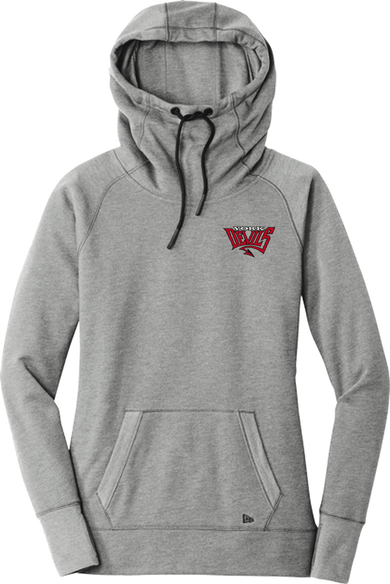 York Devils New Era Ladies Tri-Blend Fleece Pullover Hoodie