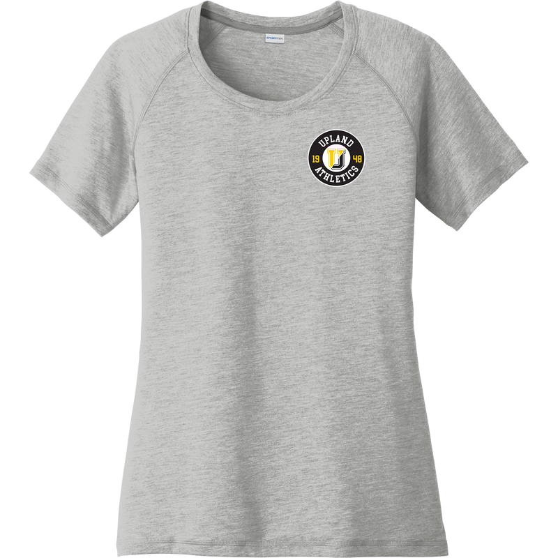 Upland Country Day School Ladies PosiCharge Tri-Blend Wicking Scoop Neck Raglan Tee