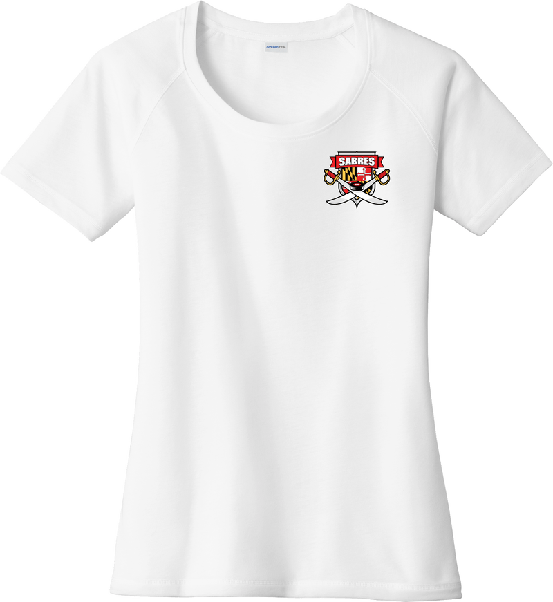 SOMD Sabres Ladies PosiCharge Tri-Blend Wicking Scoop Neck Raglan Tee